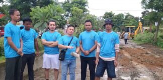 Manipur PCC President Leads Pothole Repair Effort with Wangkhem Youth Congress.